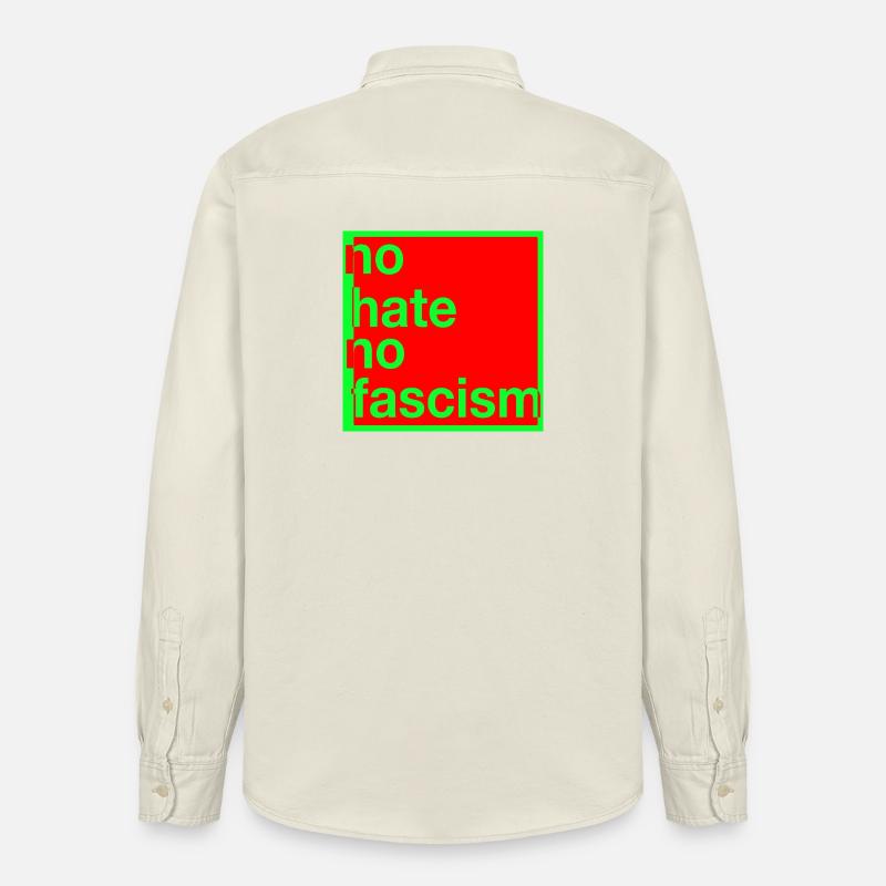 Pas de haine, pas de fascisme - Chemise unisexe coupe décontractée bio Stanley/Stella - écru doux