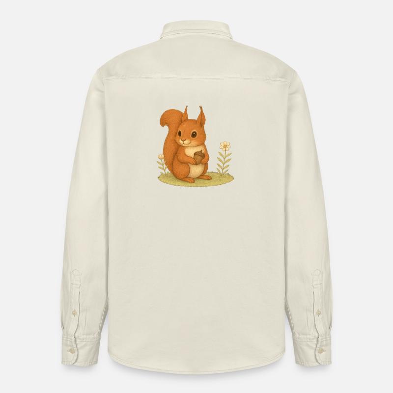 Nordischer Wald - Eichhörnchen - Relaxed Fit Unisex Organic Hemd von Stanley/Stella - Natur