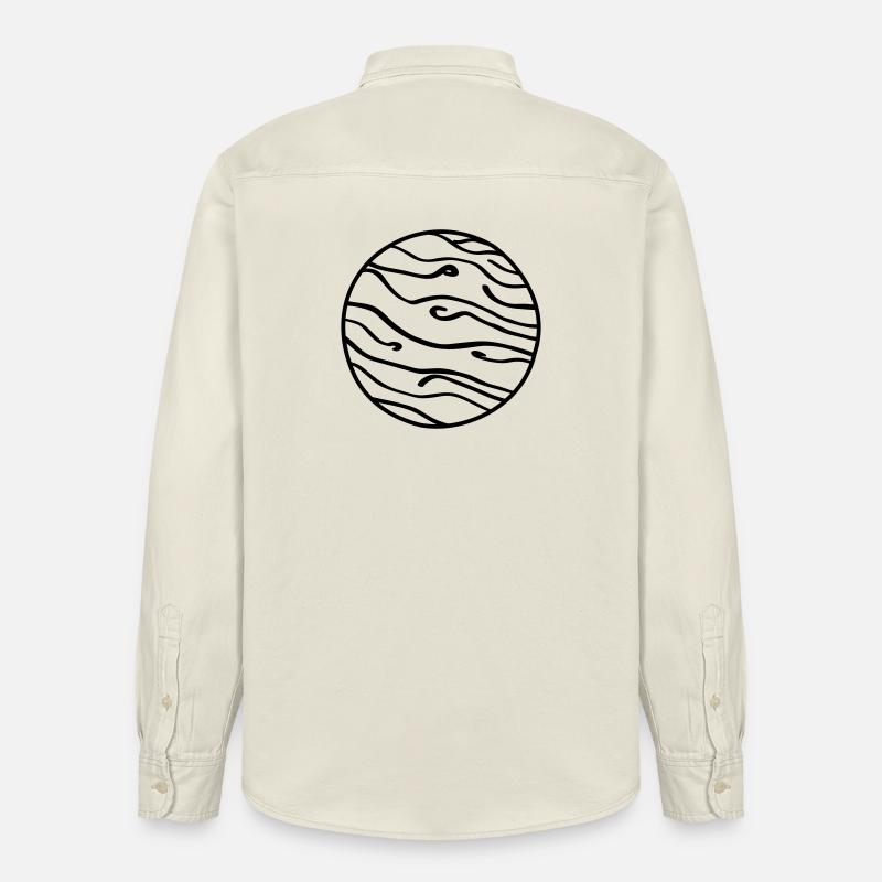 Planète Doodle de l’espace - Chemise unisexe coupe décontractée bio Stanley/Stella - écru doux