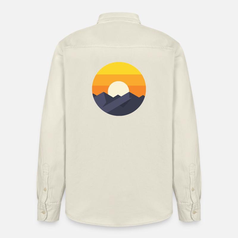 Coucher de soleil Montagne Abstrait - Chemise unisexe coupe décontractée bio Stanley/Stella - écru doux