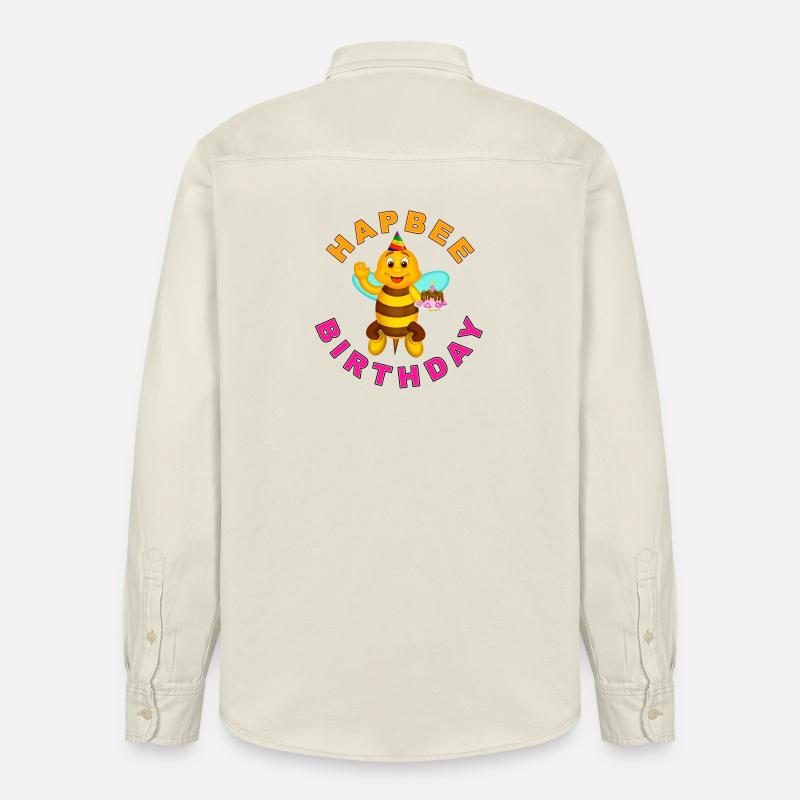 HAPBEE Anniversaire avec texte 2 - Chemise unisexe coupe décontractée bio Stanley/Stella - écru doux