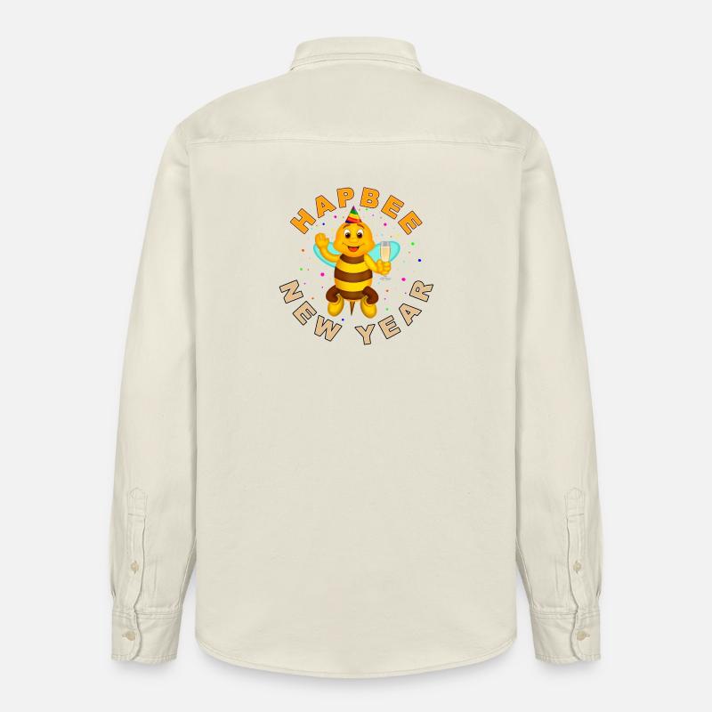 HAPBEE Neujahr mit Text - Relaxed Fit Unisex Organic Hemd von Stanley/Stella - Natur