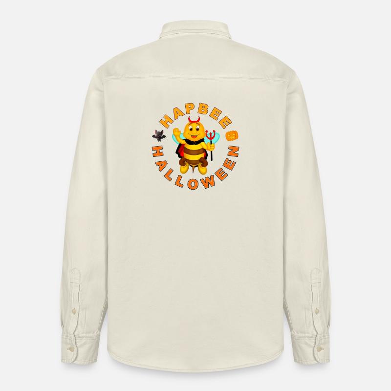 HAPBEE Halloween mit Text - Relaxed Fit Unisex Organic Hemd von Stanley/Stella - Natur