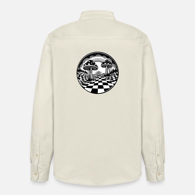 Conception paysagère de champignons psychédéliques - Chemise unisexe coupe décontractée bio Stanley/Stella - écru doux