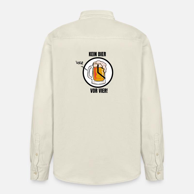 KEIN BIER VOR VIER! - Relaxed Fit Unisex Organic Hemd von Stanley/Stella - Natur