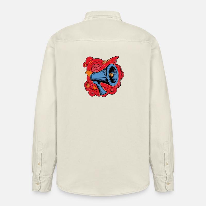 Haut-parleur graffiti avec explosions vibrantes - Chemise unisexe coupe décontractée bio Stanley/Stella - écru doux