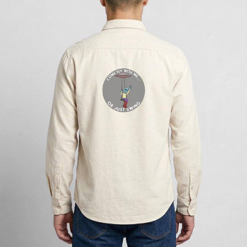 Komm, flieg mit mir oder schwing einfach Alien UFO Relaxed Fit Unisex Organic Hemd von Stanley/Stella