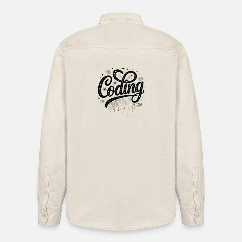 Codierung – Cooles Technologiedesign - Relaxed Fit Unisex Organic Hemd von Stanley/Stella - Natur