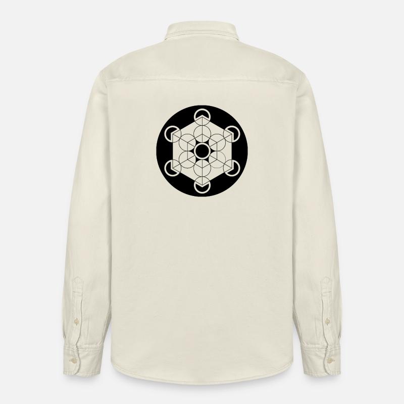 Crop circle cube de Metatron - Chemise unisexe coupe décontractée bio Stanley/Stella - écru doux