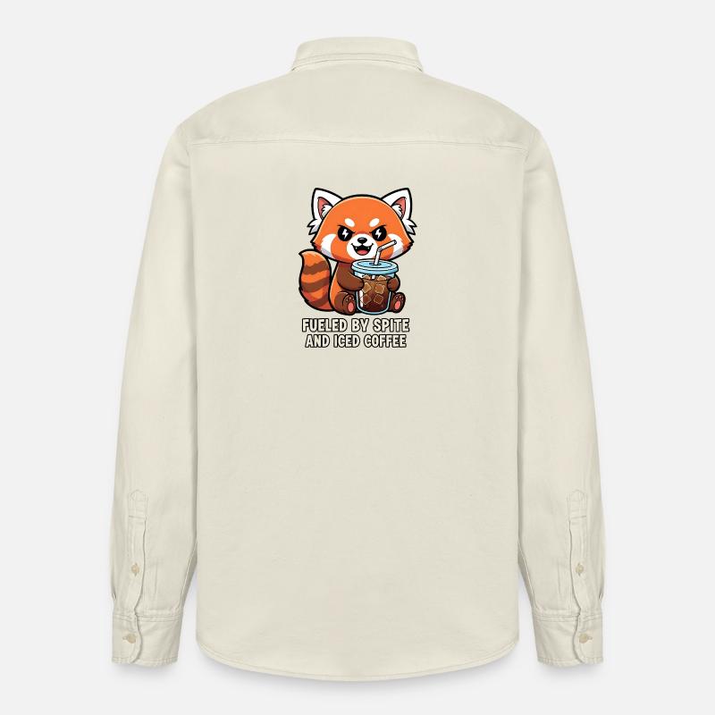 Effronté raton laveur café Meme Design - Chemise unisexe coupe décontractée bio Stanley/Stella - écru doux