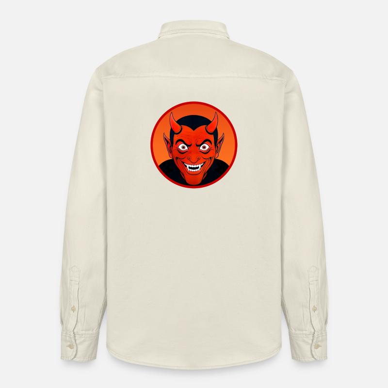 Tête de diable démoniaque avec corne - Chemise unisexe coupe décontractée bio Stanley/Stella - écru doux