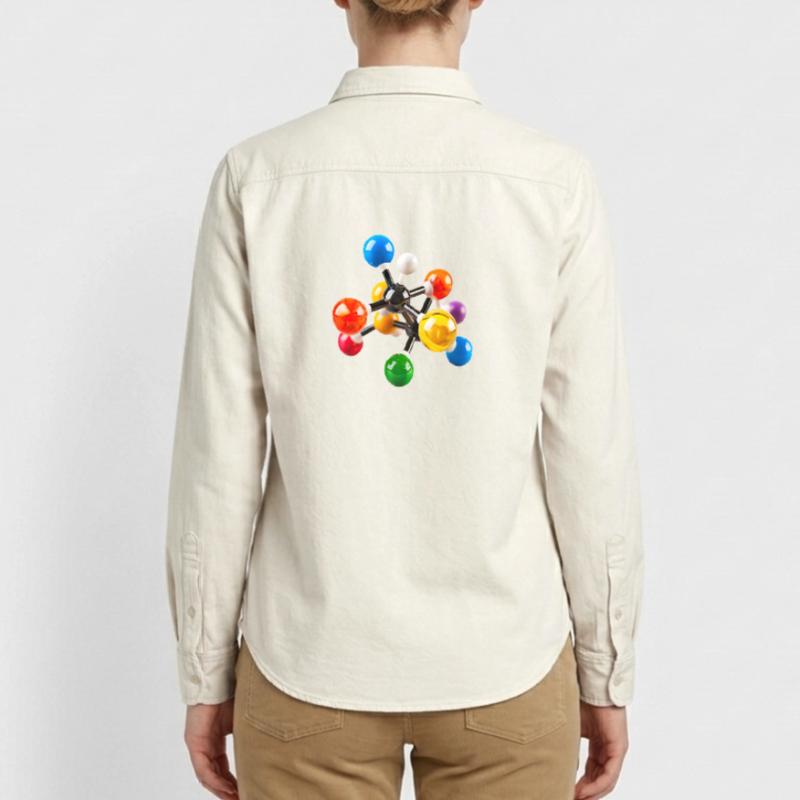 Colorful Molecular Structure Pattern Relaxed Fit Unisex Organic Shirt by Stanley/Stella