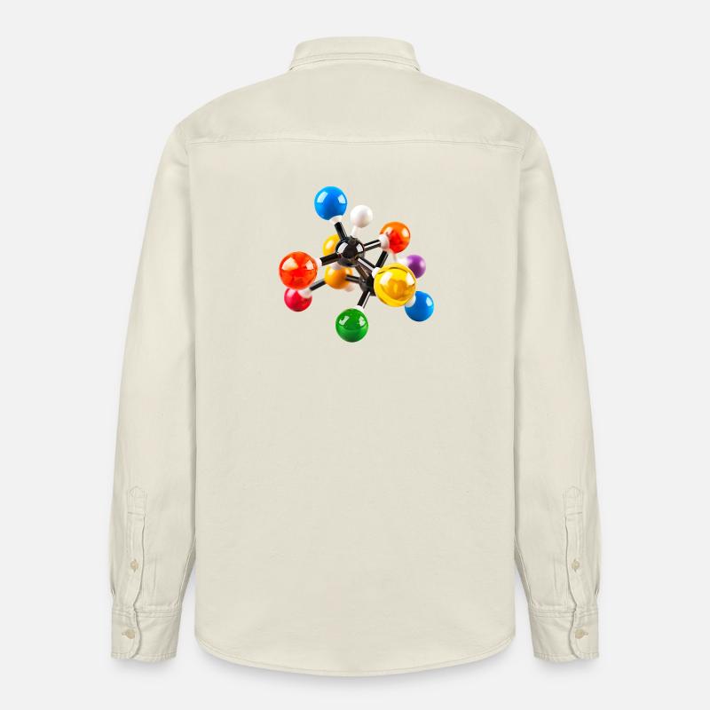 Bunte Molekülstruktur Muster - Relaxed Fit Unisex Organic Hemd von Stanley/Stella - Natur