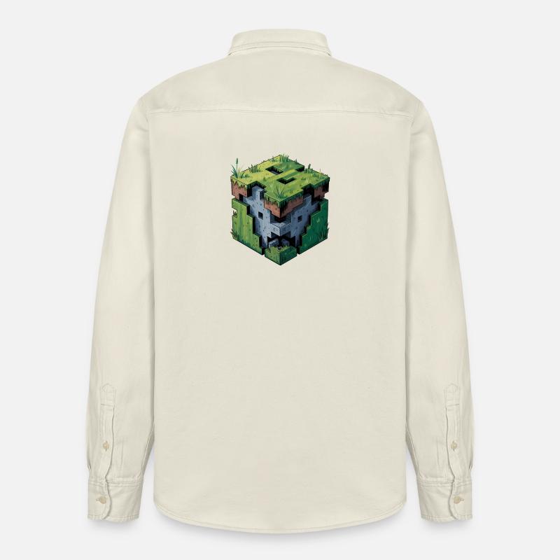 Dirt Block - Logo Low Poly cool - Chemise unisexe coupe décontractée bio Stanley/Stella - écru doux