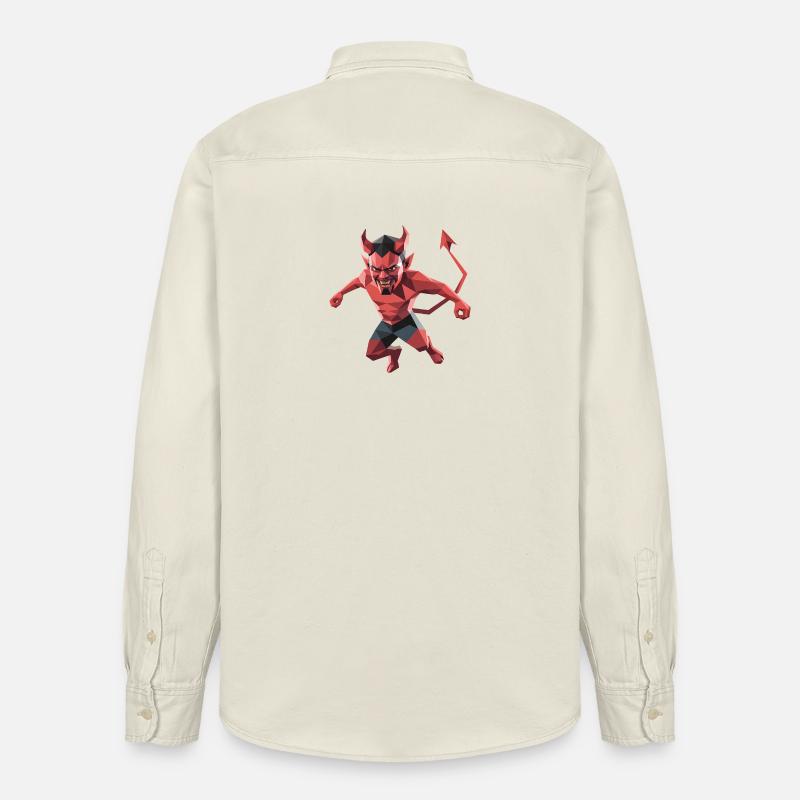 Devil - Cool Low Poly Logo - Chemise unisexe coupe décontractée bio Stanley/Stella - écru doux