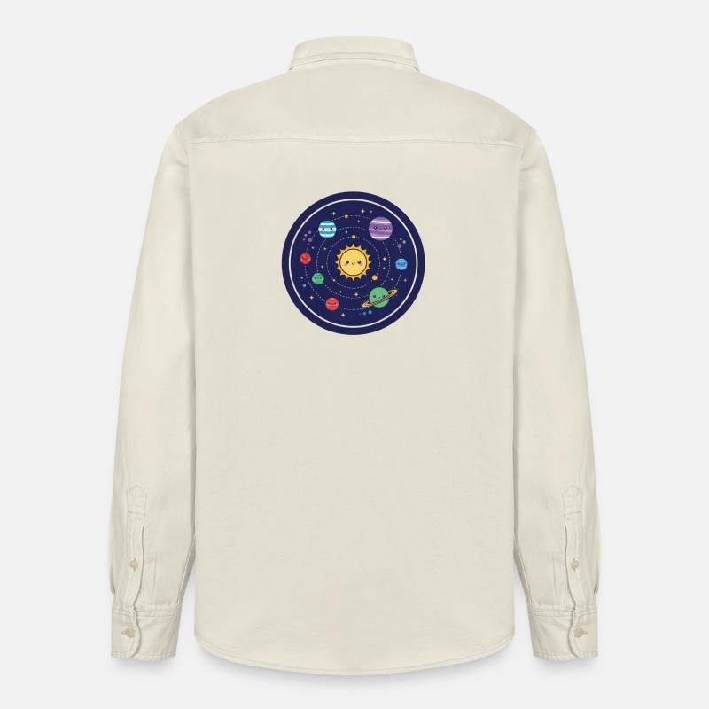 Conception joyeuse du système solaire - Chemise unisexe coupe décontractée bio Stanley/Stella - écru doux