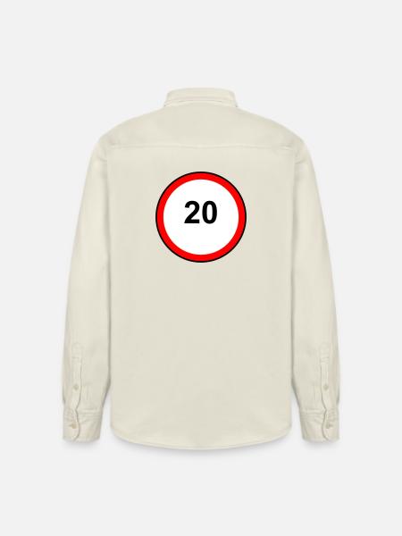 Tempo20 Sign Retro Illustration - Relaxed Fit Unisex Organic Shirt by Stanley/Stella - soft Ecru