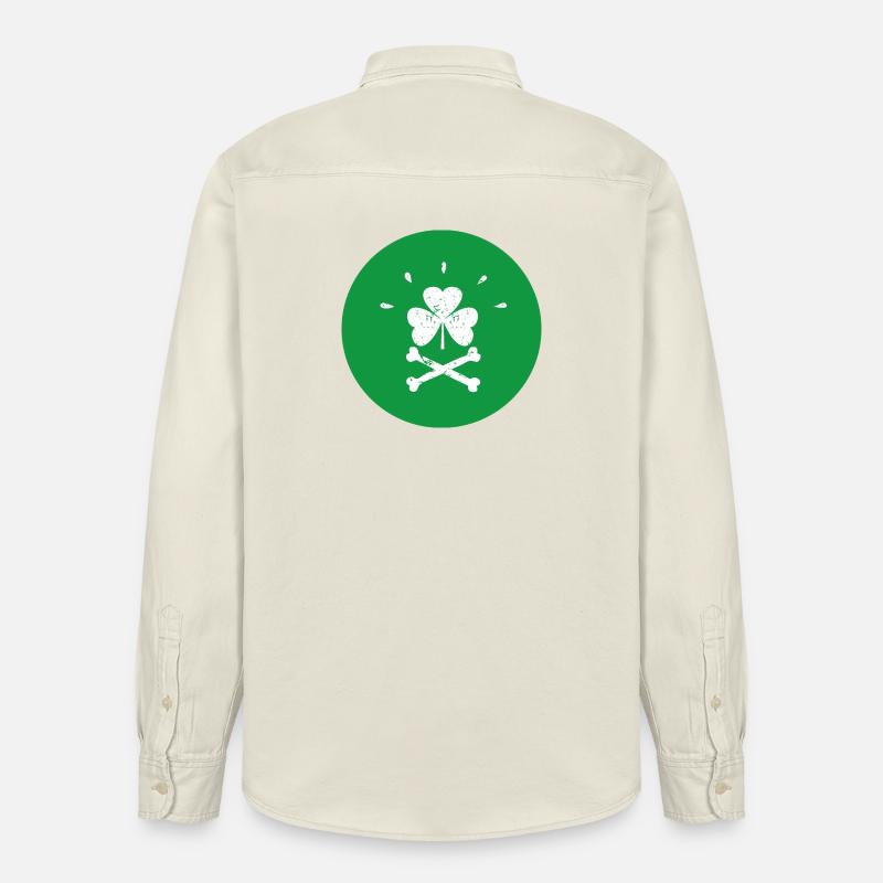 Joyeuse Roger Shamrock Saint-Patrick - Chemise unisexe coupe décontractée bio Stanley/Stella - écru doux