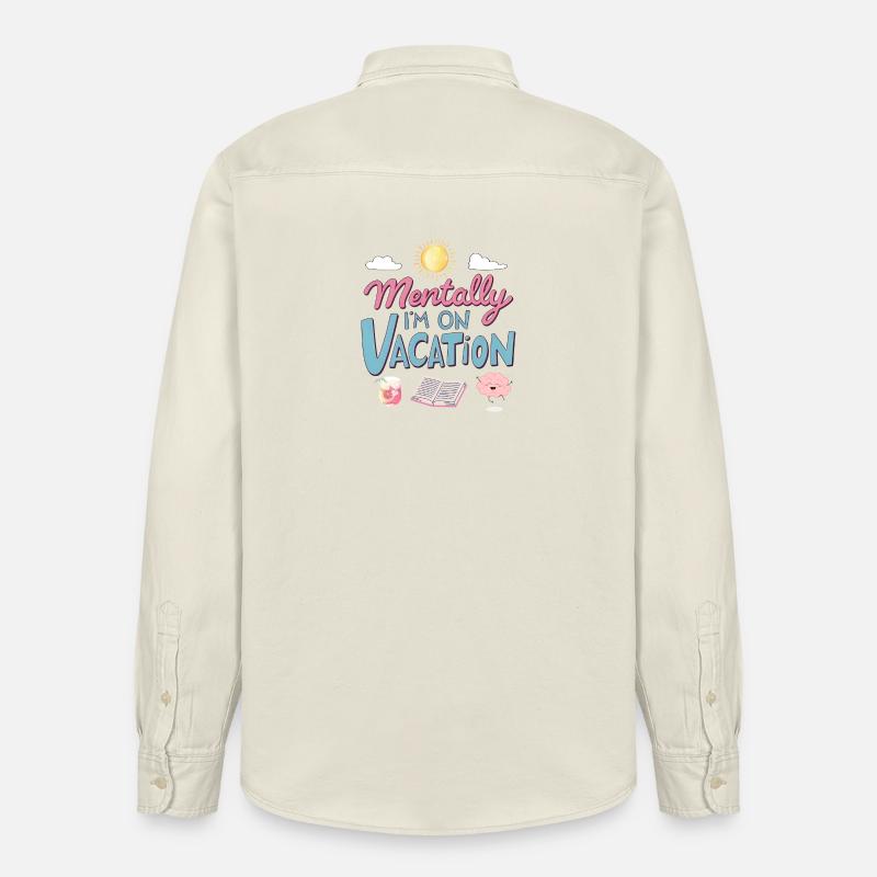 Mentally Somewhere Else Retro Design - Relaxed Fit Unisex Organic Hemd von Stanley/Stella - Natur