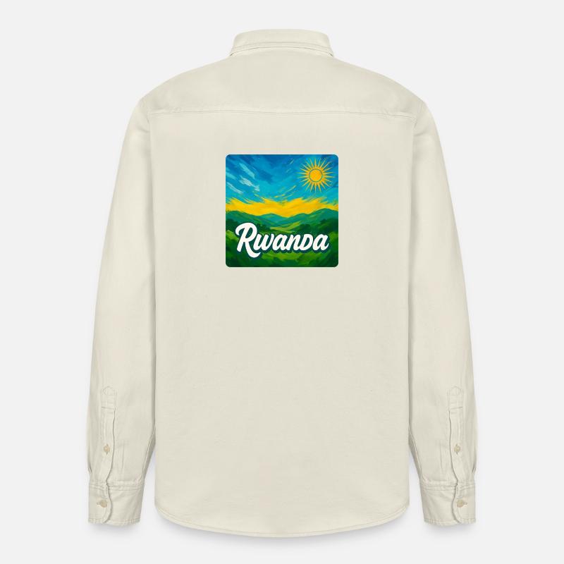 Rwanda – La beauté verte de l’Afrique - Chemise unisexe coupe décontractée bio Stanley/Stella - écru doux
