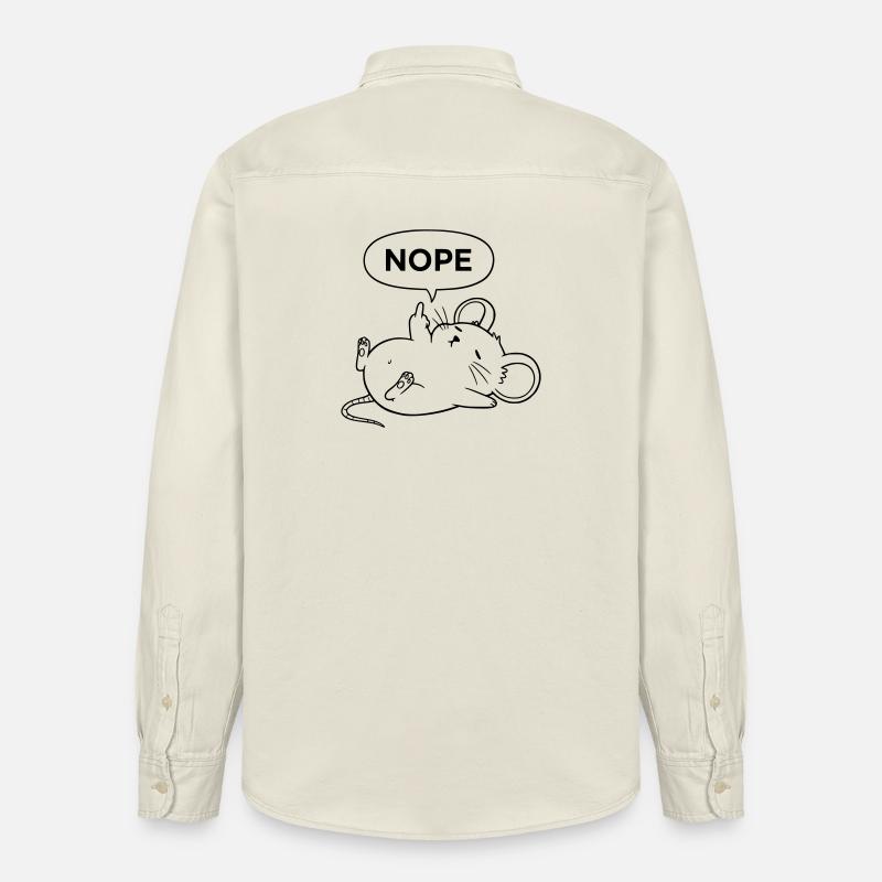 Nope Maus | Freches Mittelfinger Statement - Relaxed Fit Unisex Organic Hemd von Stanley/Stella - Natur