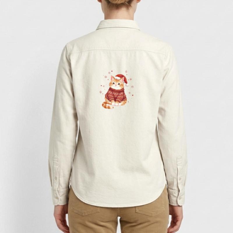 Conception de pull de Noël chat confortable Chemise unisexe coupe décontractée bio Stanley/Stella