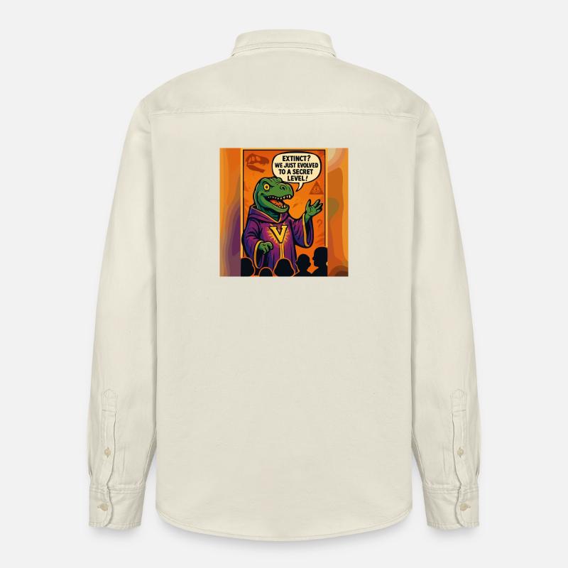 Secret Level Dinosaur – Drôle de conspiration - Chemise unisexe coupe décontractée bio Stanley/Stella - écru doux