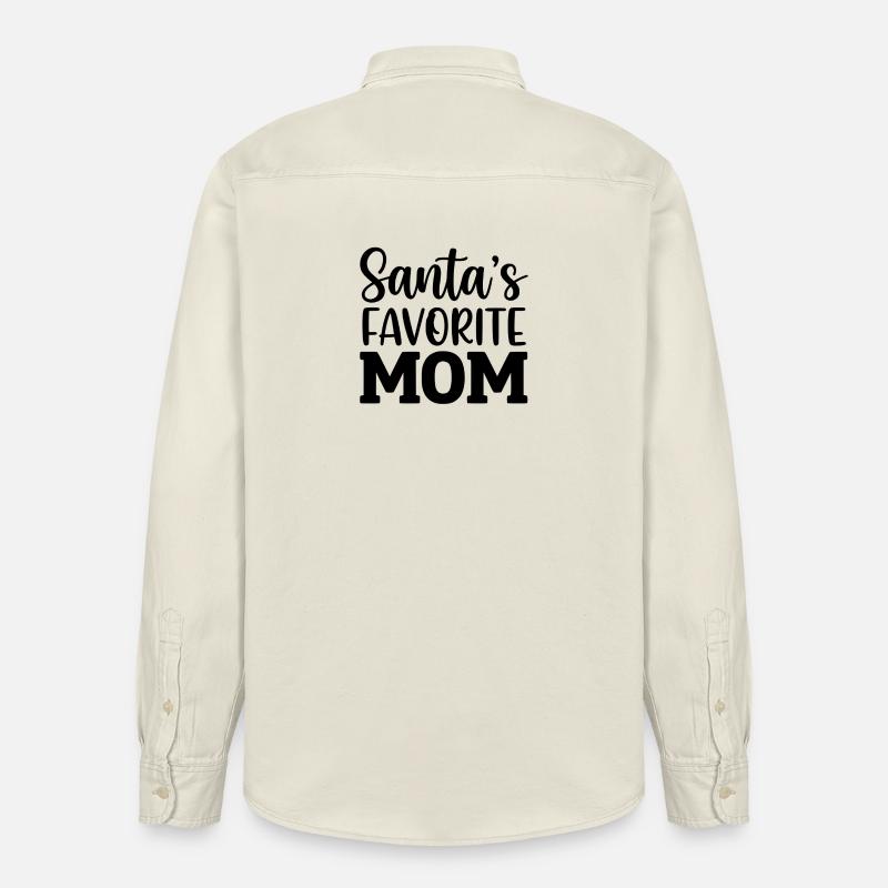 La maman préférée du Père Noël - Chemise unisexe coupe décontractée bio Stanley/Stella - écru doux
