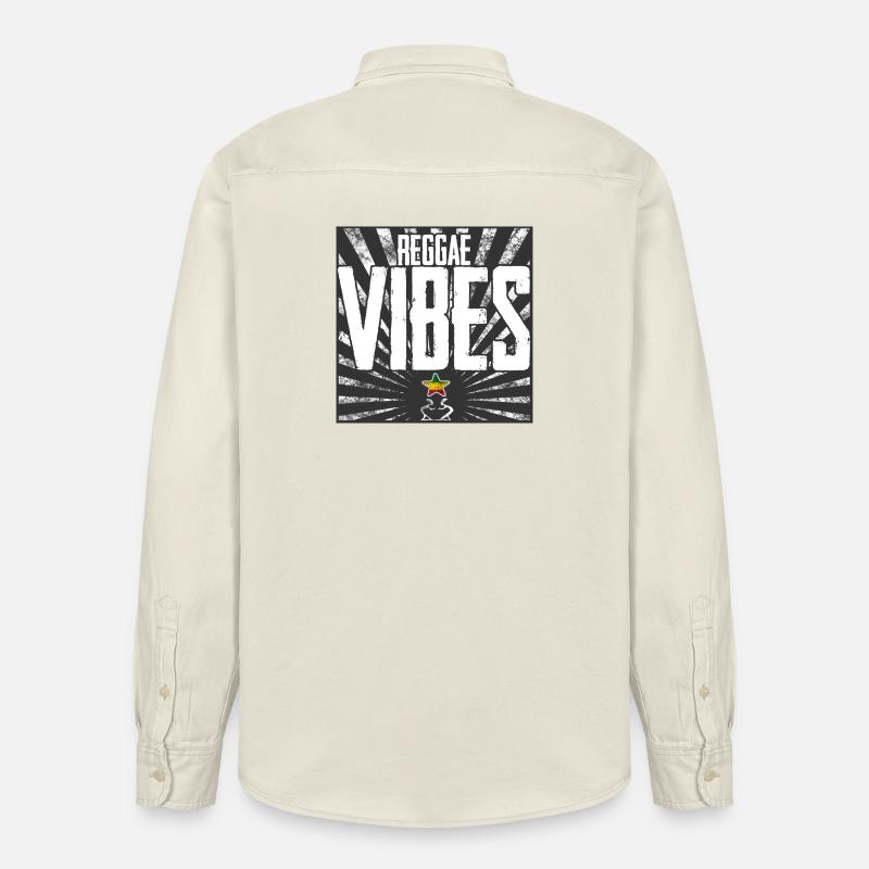 Conception Reggae Vibes - Chemise unisexe coupe décontractée bio Stanley/Stella - écru doux