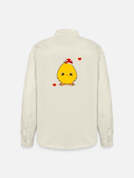 Weihnachtsküken Weihnachten Herz - Relaxed Fit Unisex Organic Hemd von Stanley/Stella - Natur