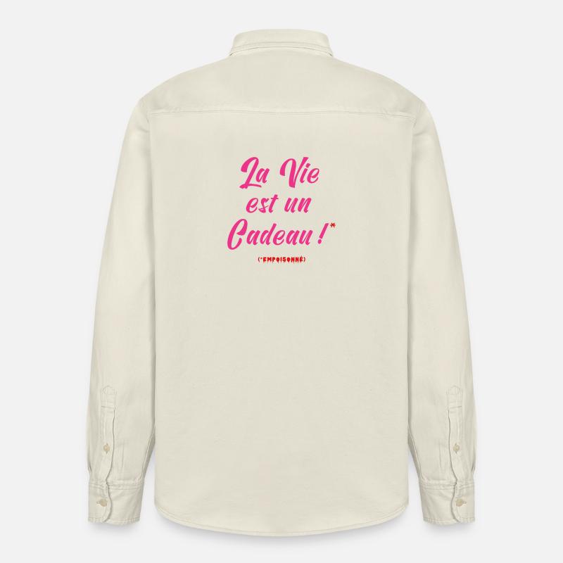 DAS LEBEN IST EIN GESCHENK (vergiftet) - Relaxed Fit Unisex Organic Hemd von Stanley/Stella - Natur