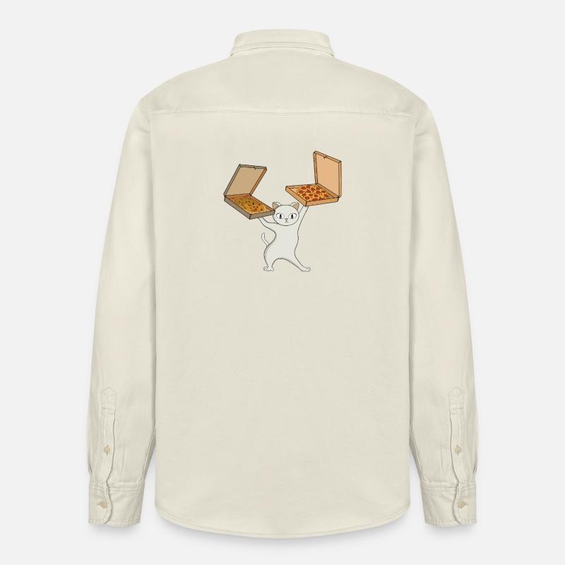 Pizza Paws Cat jongliert mit Kuchen - Relaxed Fit Unisex Organic Hemd von Stanley/Stella - Natur
