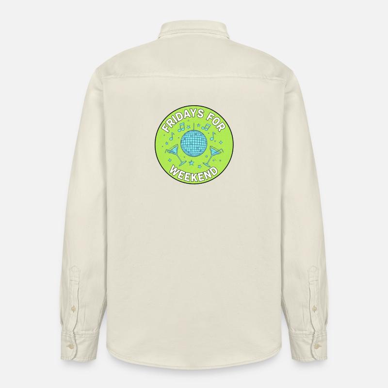 Les vendredis pour le Weekend Disco - Chemise unisexe coupe décontractée bio Stanley/Stella - écru doux