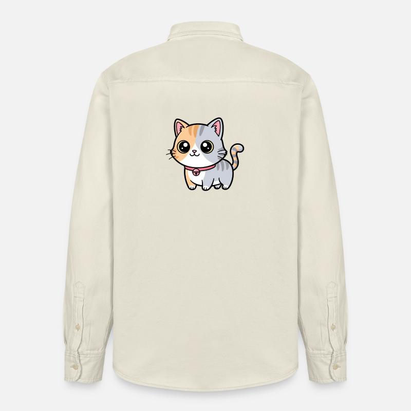 Calico-Kätzchenhalsband-Anhänger - Relaxed Fit Unisex Organic Hemd von Stanley/Stella - Natur