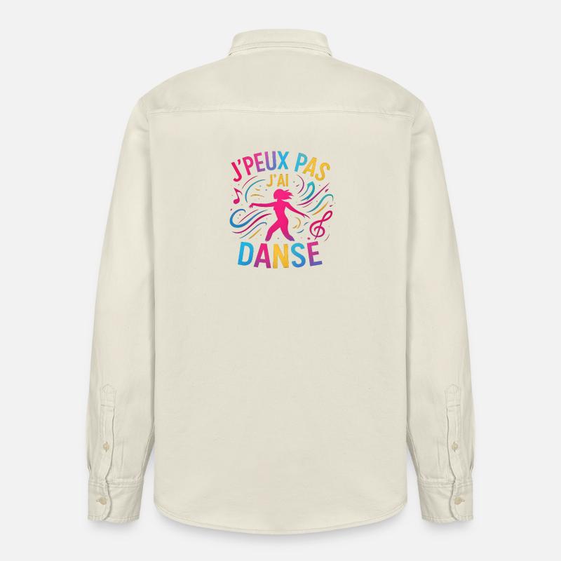 I Can't I Danced — Buntes Glitzern - Relaxed Fit Unisex Organic Hemd von Stanley/Stella - Natur