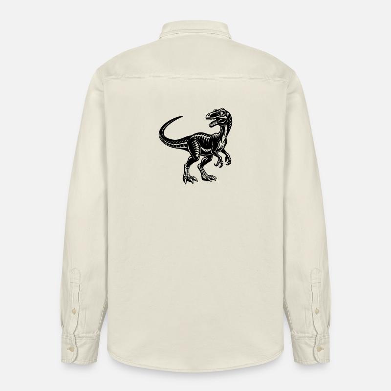 Velociraptor - Relaxed Fit Unisex Organic Shirt by Stanley/Stella - soft Ecru
