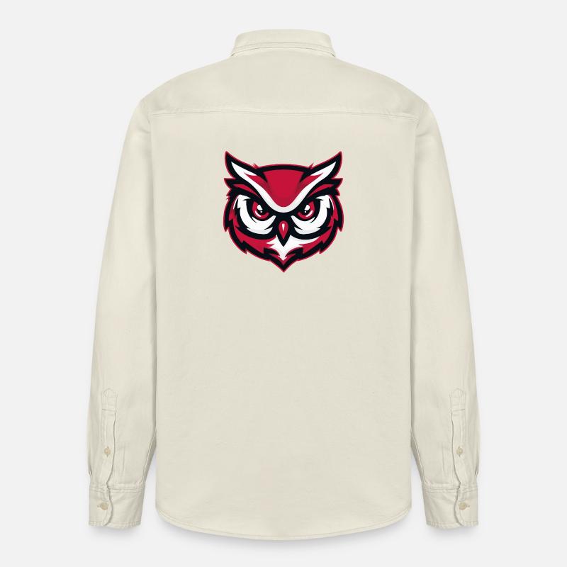 Maskottchen Eule Red White - Relaxed Fit Unisex Organic Hemd von Stanley/Stella - Natur