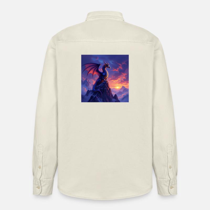 Dragon au coucher du soleil - Chemise unisexe coupe décontractée bio Stanley/Stella - écru doux