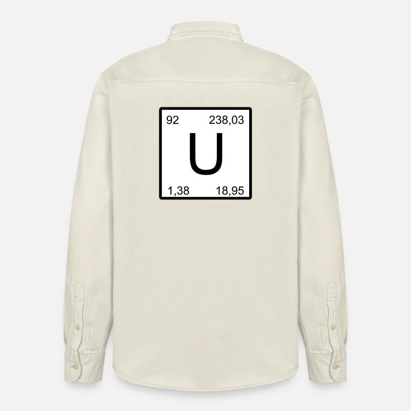 Graphique carré d’élément U de l’uranium - Chemise unisexe coupe décontractée bio Stanley/Stella - écru doux