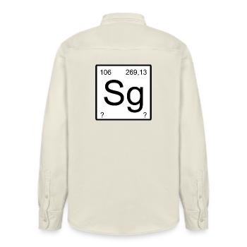Seaborgium Chemistry Sg Symbol Style - Relaxed Fit Unisex Organic Shirt by Stanley/Stella - soft Ecru - Back - AI Model Male 178 light (178cm)