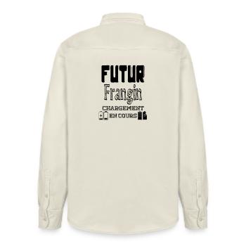 Futur Frangin Chargement En Cours - Chemise unisexe coupe décontractée bio Stanley/Stella - écru doux - Dos - AI Model Male 178 light (178cm)