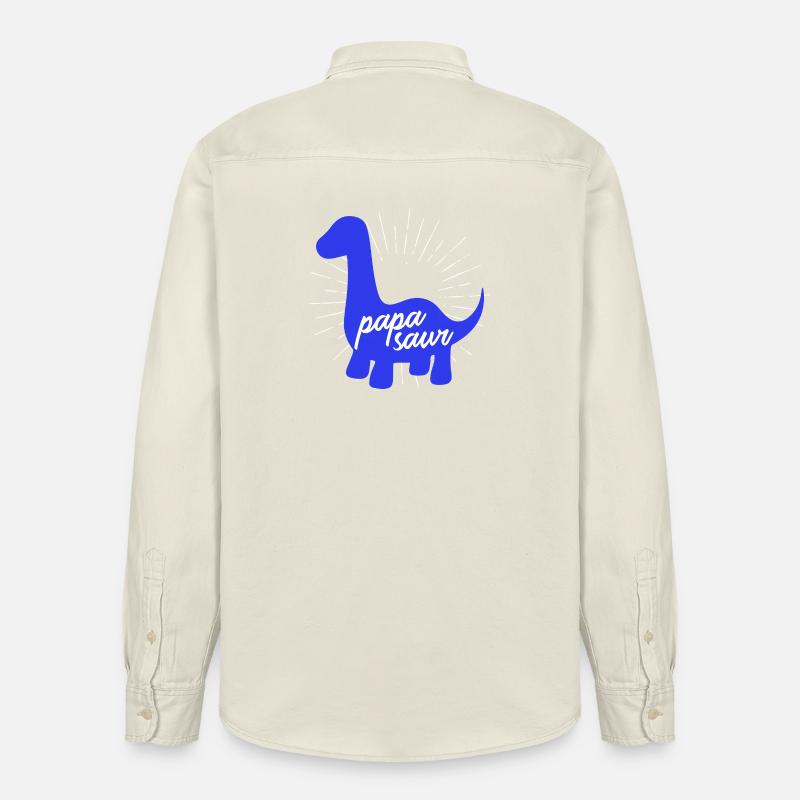 Papasaur T-Rex Dinosaure Paternité Daddysaure - Chemise unisexe coupe décontractée bio Stanley/Stella - écru doux