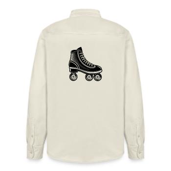 Rollschuh - Relaxed Fit Unisex Organic Hemd von Stanley/Stella - Natur - Hinten - AI Model Male 178 light (178cm)