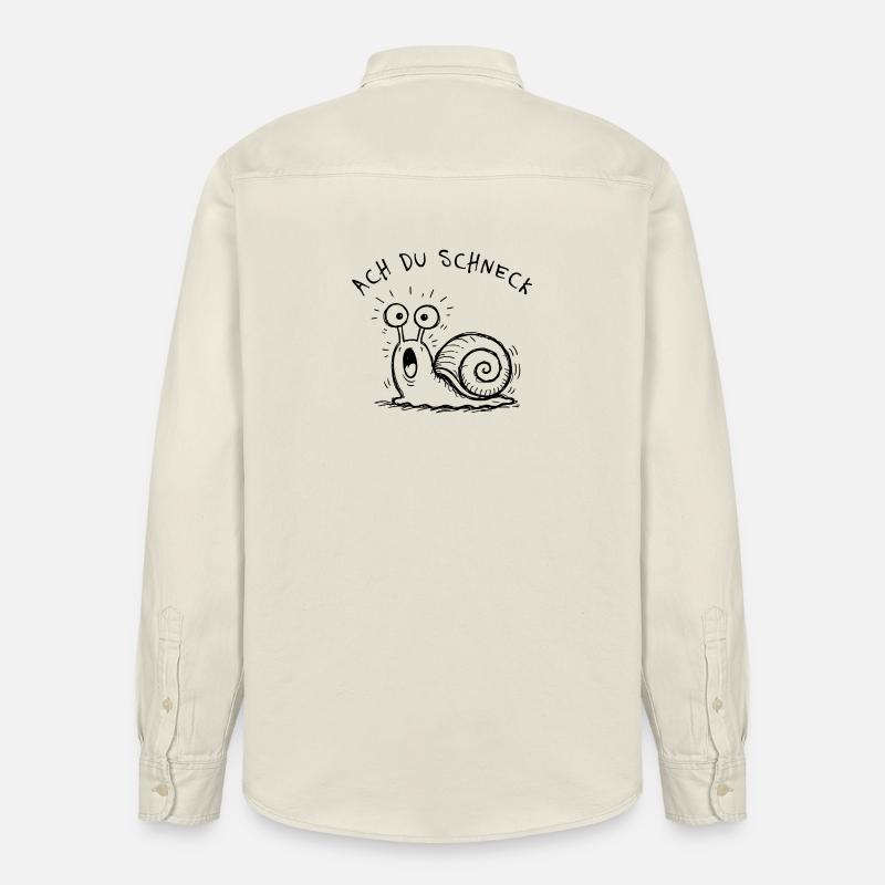 Ach Du Schneck Lustiger Spruch Doodle - Relaxed Fit Unisex Organic Hemd von Stanley/Stella - Natur