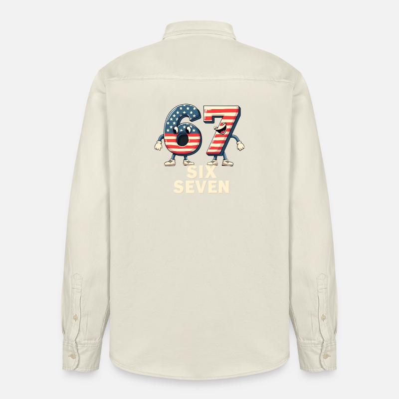 US Flag 67 Memes Six Seven - Relaxed Fit Unisex Organic Hemd von Stanley/Stella - Natur