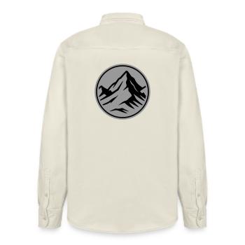 Berg Symbol Gipfel - Relaxed Fit Unisex Organic Hemd von Stanley/Stella - Natur - Hinten - AI Model Male 178 light (178cm)