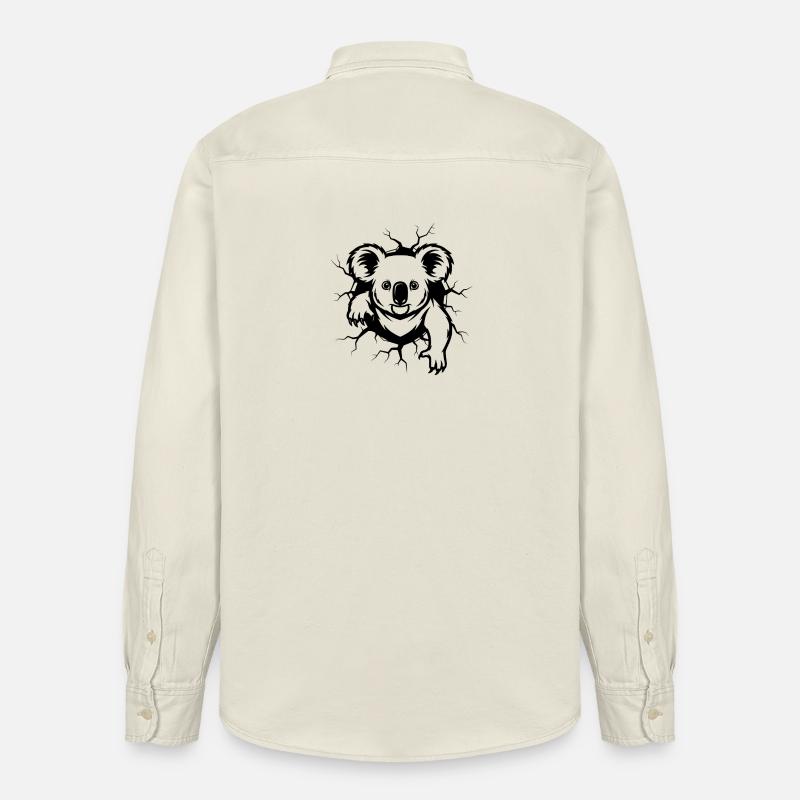Koala Wanddurchbruch – Cooles Tier Wandbruch - Relaxed Fit Unisex Organic Hemd von Stanley/Stella - Natur