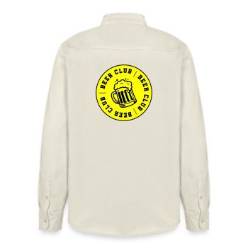 Bier Club Verein Saufen - Relaxed Fit Unisex Organic Hemd von Stanley/Stella - Natur - Hinten - AI Model Male 178 light (178cm)