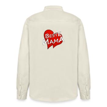 BESTE MAMA - Relaxed Fit Unisex Organic Hemd von Stanley/Stella - Natur - Hinten - AI Model Male 178 light (178cm)