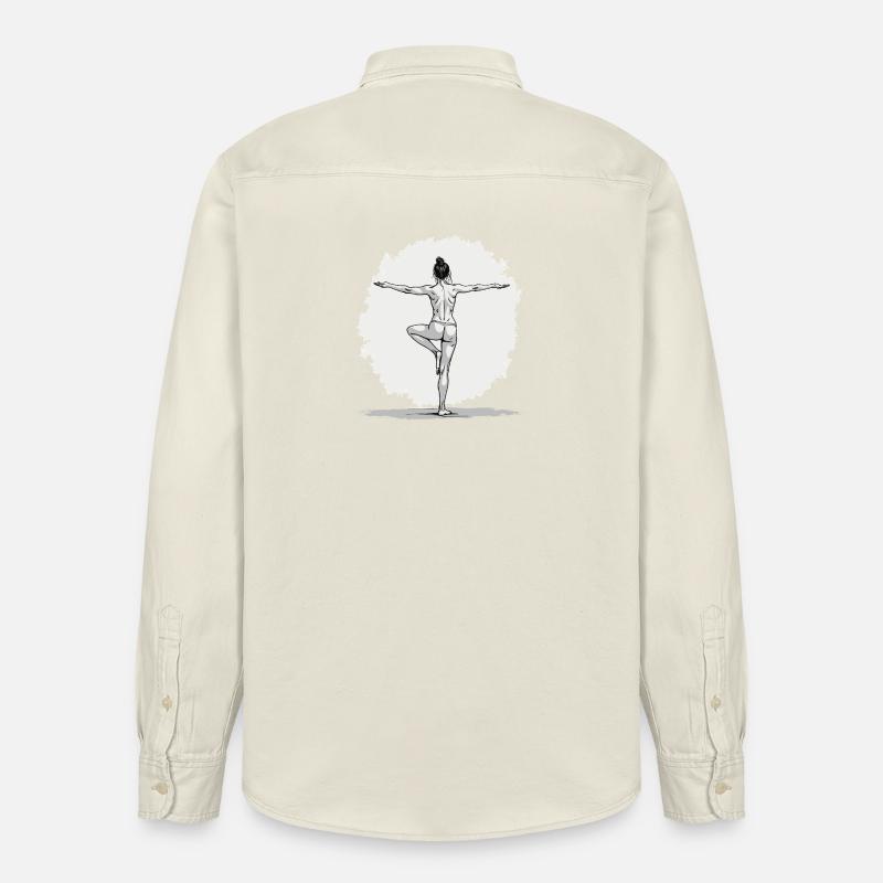 Yoga Exercice, Équilibre, Pleine Conscience et Relaxation - Chemise unisexe coupe décontractée bio Stanley/Stella - écru doux